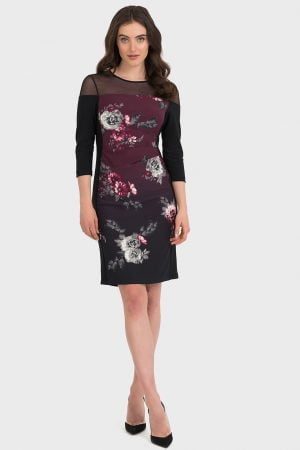 Joseph Ribkoff Black/Multi Floral Dress Style 194670