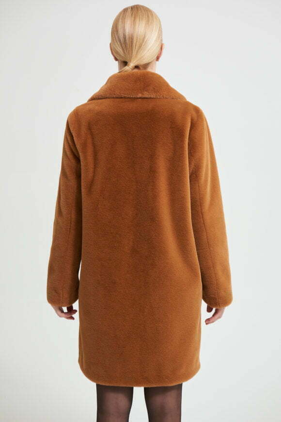 Joseph Ribkoff 213910 Rust Faux Fur Coat