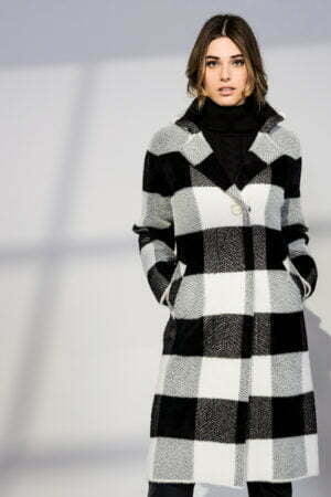 Alison Sheri A40318 Black/White Knit Coat