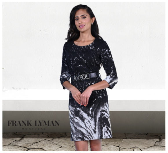 Frank Lyman 223556 Black/Cream Knit Dress