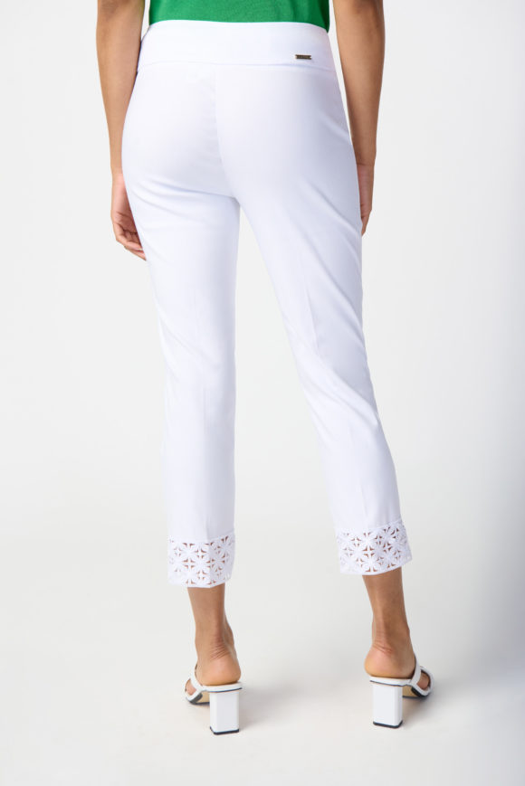 Joseph Ribkoff 241102 White Lace Detail Trousers
