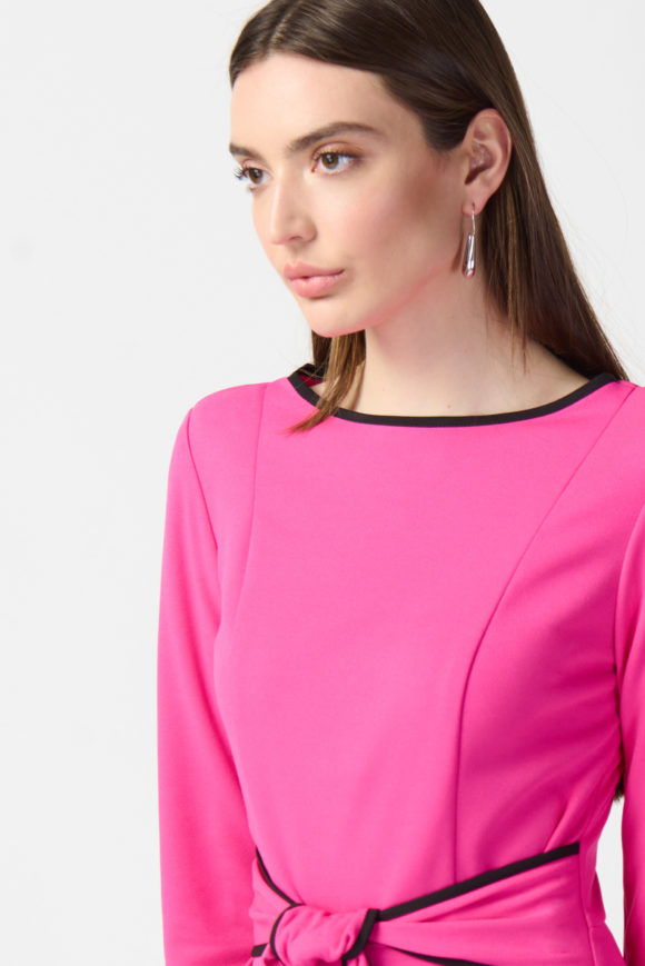 Joseph Ribkoff 221210 Ultra Pink/Black Classic Dress